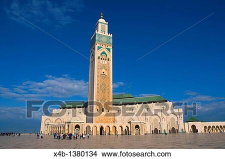 Hassan II mosque by Michel Pinseau 1993 Casablanca central Morocco northern Africa View Large Photo Image Picture - Hassan II mosque by Michel Pinseau 1993 Casablanca central Morocco northern Africa. Fotosearch