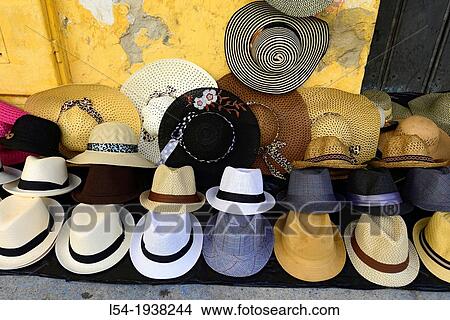 Hat Display Old City Cartagena Colombia SA South America Caribbean View Large Photo Image Picture - Hat Display Old City Cartagena Colombia SA South America Caribbean. Fotosearch