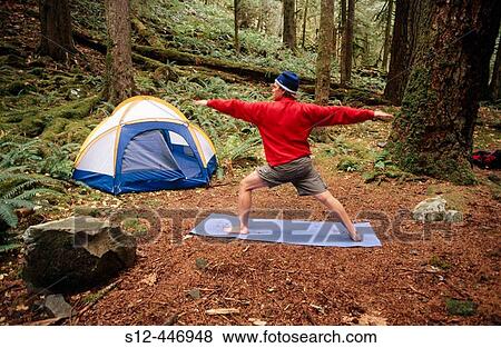 Hatha Yoga. Mt. Hood National Forest. Oregon. USA. View Large Photo Image Stock Photo - Hatha Yoga. Mt. Hood National Forest. Oregon. USA.. Fotosearch