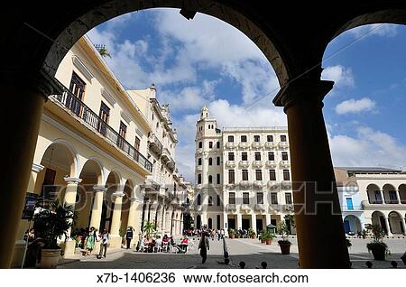 Havana Cuba Habana Vieja / Old Havana Plaza Vieja, the Edificio Gomez Vila, centre View Large Photo Image Stock Photograph - Havana Cuba Habana Vieja / Old Havana Plaza Vieja, the Edificio Gomez Vila, centre. Fotosearch