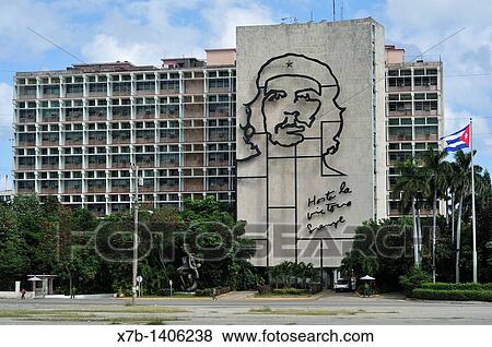 Havana Cuba Image of Che Guevara on the Ministry of the Interior building, Plaza de la Revolucion View Large Photo Image Stock Photo - Havana Cuba Image of Che Guevara on the Ministry of the Interior building, Plaza de la Revolucion. Fotosearch