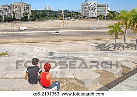 Stock Image - havana, cuba, revolution square. che guevara. camilo cienfuegos.. Fotosearch