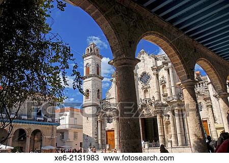 Havana's cathedral, Catholic church, Cuba, baroque. View Large Photo Image Stock Image - Havana's cathedral, Catholic church, Cuba, baroque.. Fotosearch