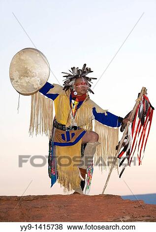 Stock Photo - Havasupai medicine man - Sedona, Arizona. Fotosearch
