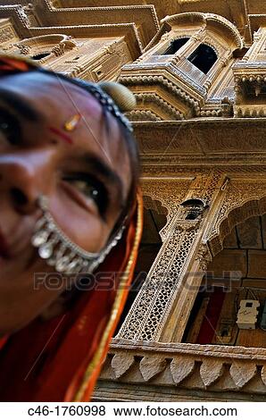 Stock Photo - Haveli typical mansion in Jaisalmer Rajasthan India.. Fotosearch