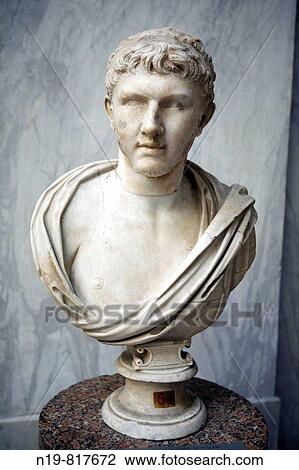Stock Image - Head of a Roman, Vatican museums, Rome, Italy. Fotosearch