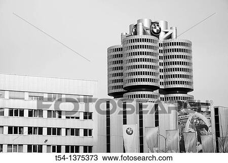 Stock Image - Headoffice of BMW in Munich. Fotosearch