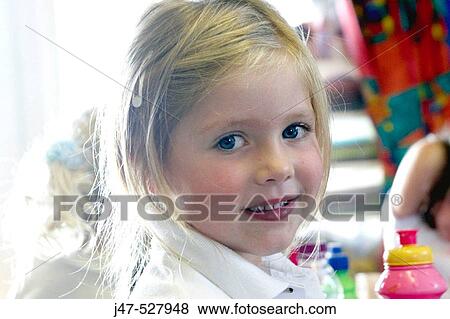 Headshot, 4 year old girl at nursery, smiling into camera View Large Photo Image Stock Photo - Headshot, 4 year old girl at nursery, smiling into camera. Fotosearch
