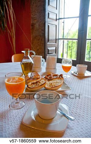 Stock Photo - Healthy breakfast in rural hotel.. Fotosearch