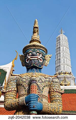 Heavenly King Statue in the Temple Wat Phra Kaew in Bangkok, Thailand View Large Photo Image Stock Photo - Heavenly King Statue in the Temple Wat Phra Kaew in Bangkok, Thailand. Fotosearch