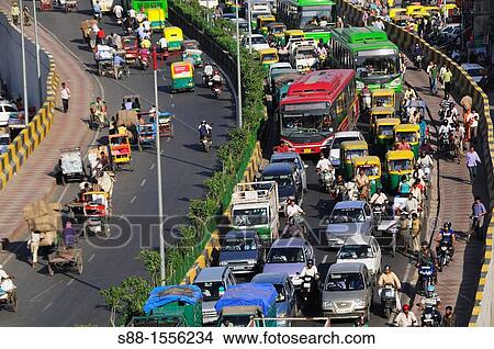 Heavy traffic in New Delhi View Large Photo Image Picture - Heavy traffic in New Delhi. Fotosearch