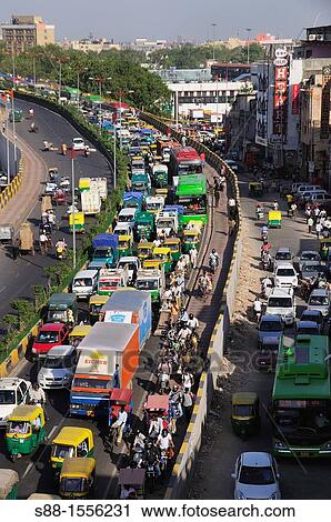 Heavy traffic in New Delhi View Large Photo Image Stock Image - Heavy traffic in New Delhi. Fotosearch