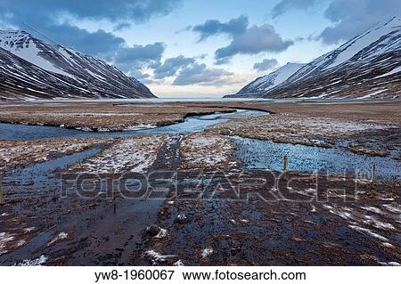 Stock Photo - Hedinsfjordur fjord, Siglufjordur, Northern Iceland.. Fotosearch