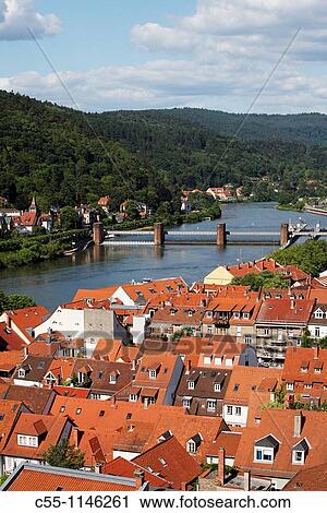Stock Image - Heidelberg, old town, Necker river, Baden-W? rttemberg, Germany. Fotosearch
