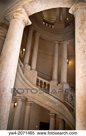 Helicoidal staircase by Borromini, Palazzo Barberini, Rome, Italy. View Large Photo Image Stock Photography - Helicoidal staircase by Borromini, Palazzo Barberini, Rome, Italy.. Fotosearch