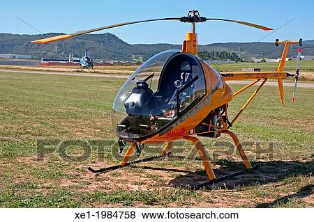 Stock Photo - helicopter, airfield, Odena, Catalonia, Spain. Fotosearch