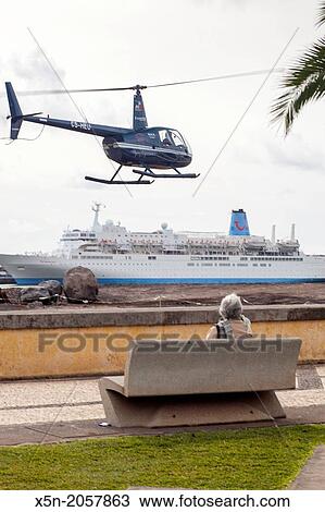 Helicopter in Funchal, Madeira, Portugal, Europe. View Large Photo Image Stock Image - Helicopter in Funchal, Madeira, Portugal, Europe.. Fotosearch