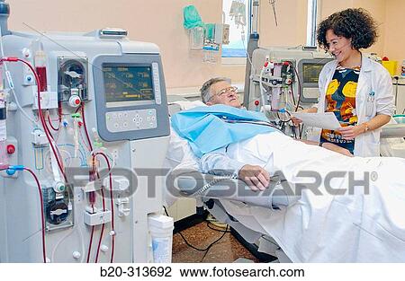 Stock Image - Hemodialysis at hospital. Fotosearch