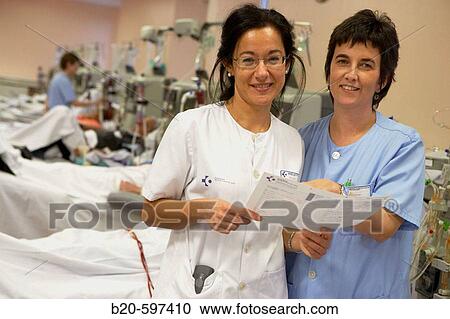 Stock Image - Hemodialysis. Hospital de Zumarraga, Gipuzkoa, Euskadi, Spain. Fotosearch