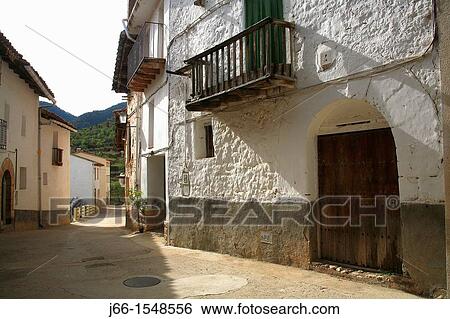 Stock Photograph - Herb's street in the Maestrazgo region Castell? n. Fotosearch