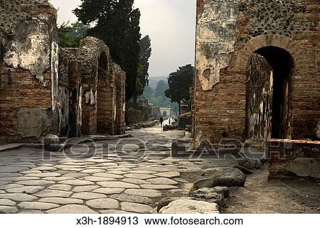 Stock Image - Herculaneum Gate, archeological site of Pompeii, province of Naples, Campania region, southern Italy, Europe. Fotosearch