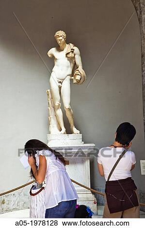 Hermes del Belvedere statue bought for Pope Paul III (1543). Vatican Museum, Vatican City, Rome, Lazio, Italy View Large Photo Image Stock Photo - Hermes del Belvedere statue bought for Pope Paul III (1543). Vatican Museum, Vatican City, Rome, Lazio, Italy. Fotosearch