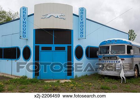 Hibbing, Minnesota - A vintage Greyhound station and bus at the Greyhound Bus Museum. View Large Photo Image Stock Photo - Hibbing, Minnesota - A vintage Greyhound station and bus at the Greyhound Bus Museum.. Fotosearch