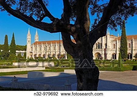 Stock Image - Hieronymites Monastery. Mosteiro dos Jeronimos. Unesco. World Heritage Site. Belem. Lisbon. Portugal.. Fotosearch