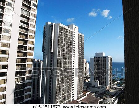 High-density hotels of Waikiki Beach, Honolulu, Hawaii, USA No PR View Large Photo Image Stock Image - High-density hotels of Waikiki Beach, Honolulu, Hawaii, USA No PR. Fotosearch