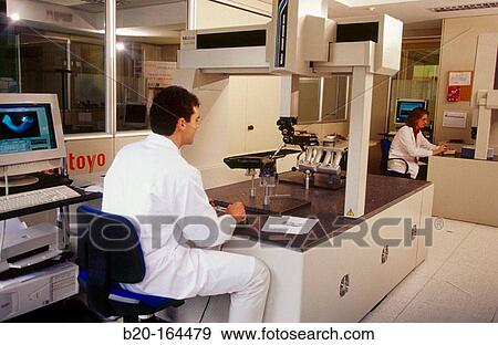High precision metrology, coordinate measuring machine, plastic car engine component View Large Photo Image Stock Photo - High precision metrology, coordinate measuring machine, plastic car engine component. Fotosearch