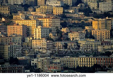 High rise apartment buildings of the Posillipo District at sunset, Naples, Italy. View Large Photo Image Picture - High rise apartment buildings of the Posillipo District at sunset, Naples, Italy.. Fotosearch
