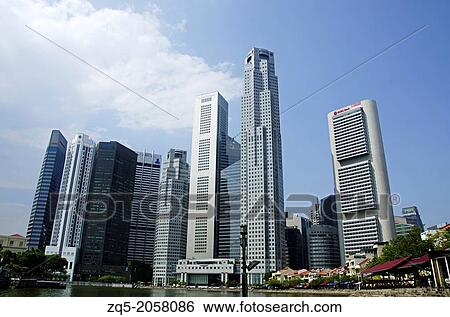 Stock Photograph - High rise buildings, Singapore.. Fotosearch