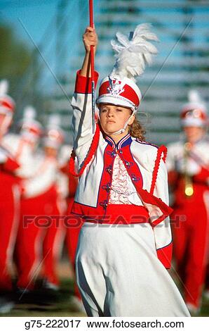 Stock Photo - High school band drum major. Fotosearch