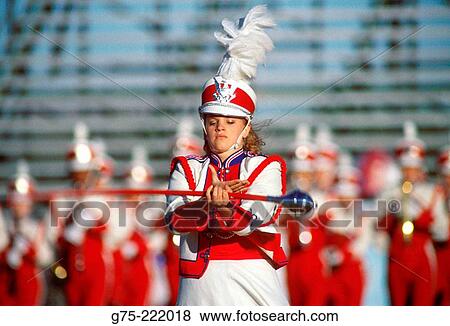 High school band drum major View Large Photo Image Stock Photo - High school band drum major. Fotosearch