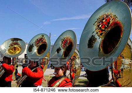High School Band Members play tubas at Strawberry Festival Parade Plant City Florida View Large Photo Image Stock Photograph - High School Band Members play tubas at Strawberry Festival Parade Plant City Florida. Fotosearch