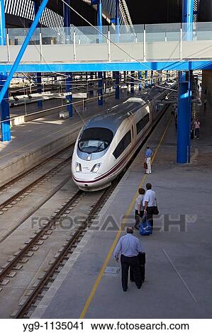 High Speed train AVE in LLeida station View Large Photo Image Stock Image - High Speed train AVE in LLeida station. Fotosearch