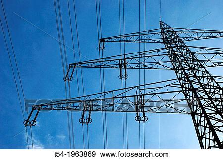 High voltage overhead power line in Germany View Large Photo Image Stock Photo - High voltage overhead power line in Germany. Fotosearch