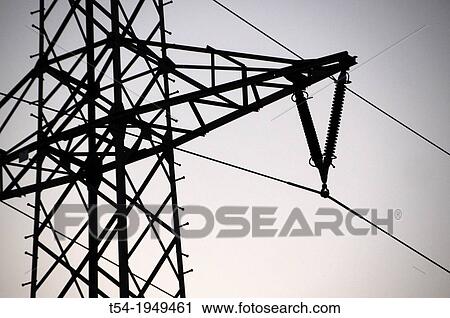 Stock Image - High-voltage transmission line. Fotosearch