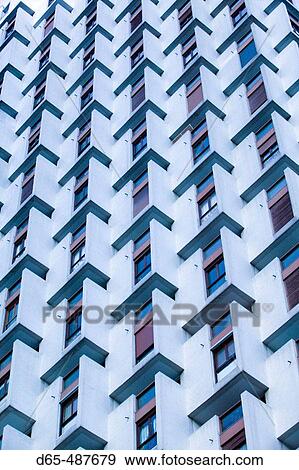 Stock Photo - Highrise along boulevard Marechal Leclerc. Winter. Grenoble. Is? re. French Alps. France.. Fotosearch