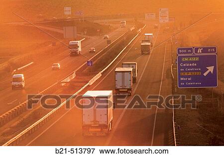 Highway. Ciudad Real province, Castilla-La Mancha, Spain View Large Photo Image Stock Photo - Highway. Ciudad Real province, Castilla-La Mancha, Spain. Fotosearch