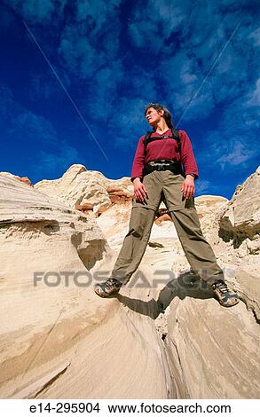 Hiker at Grand Staircase-Escalante National Monument. Utah, USA View Large Photo Image Picture - Hiker at Grand Staircase-Escalante National Monument. Utah, USA. Fotosearch