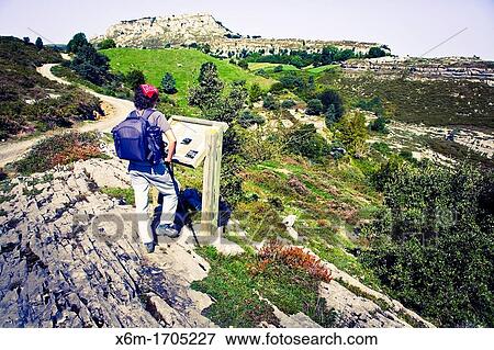 Hiker Collados del Ason Natural Park Cantabria, Spain View Large Photo Image Stock Photo - Hiker Collados del Ason Natural Park Cantabria, Spain. Fotosearch