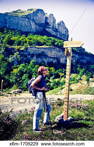 Hiker Collados del Ason Natural Park Cantabria, Spain View Large Photo Image Stock Photo - Hiker Collados del Ason Natural Park Cantabria, Spain. Fotosearch