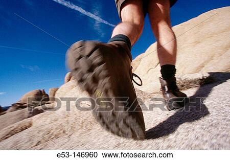 Stock Image - Hiker. Joshua Tree National Park. California. USA. Fotosearch