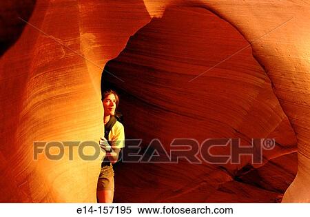 Hiker. Lower Antelope Canyon. Arizona. USA View Large Photo Image Stock Photography - Hiker. Lower Antelope Canyon. Arizona. USA. Fotosearch