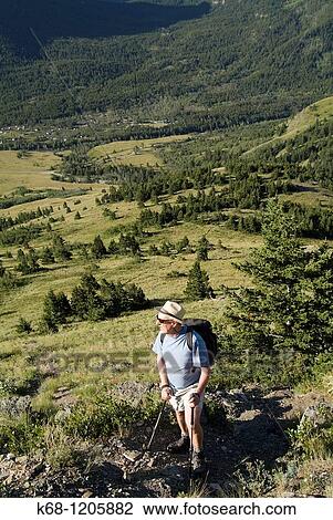 hiker on Mount Galwey, Waterton National Park, Alberta, Canada View Large Photo Image Stock Image - hiker on Mount Galwey, Waterton National Park, Alberta, Canada. Fotosearch