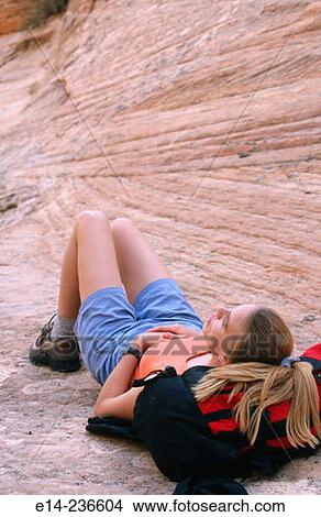 Hiker resting at Zion National Park. Utah. USA View Large Photo Image Picture - Hiker resting at Zion National Park. Utah. USA. Fotosearch