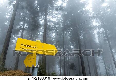 Hiking Sign in Sternwald Wind Farm. Upper Austria. Austria View Large Photo Image Stock Photograph - Hiking Sign in Sternwald Wind Farm. Upper Austria. Austria. Fotosearch