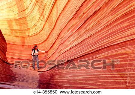 Hiking. The Wave", Coyote Buttes, Paria wilderness. Arizona. USA. " View Large Photo Image Stock Image - Hiking. The Wave", Coyote Buttes, Paria wilderness. Arizona. USA. ". Fotosearch