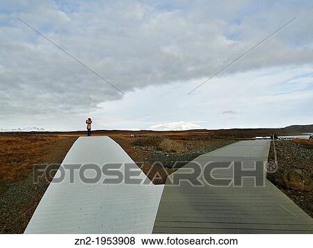 Hiking trail, Gullfoss, Iceland. View Large Photo Image Stock Photo - Hiking trail, Gullfoss, Iceland.. Fotosearch